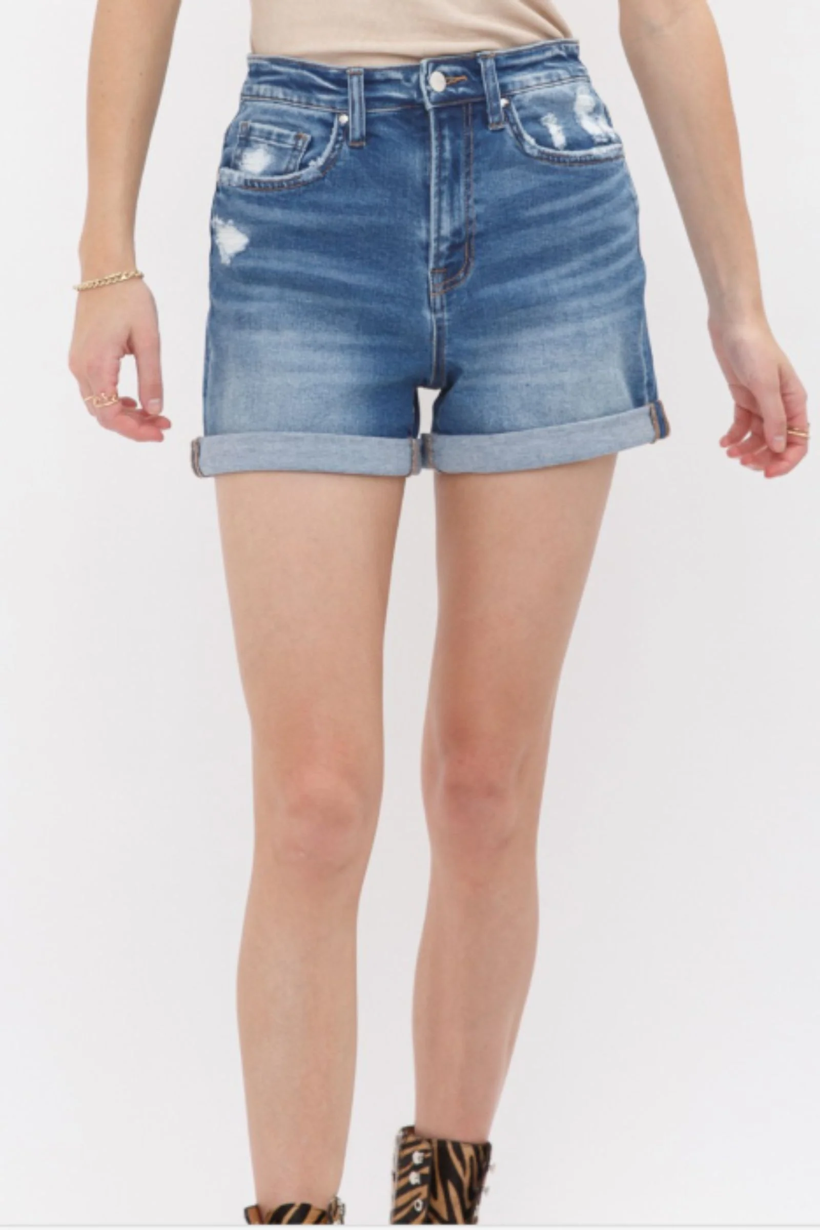 PRE-ORDER Mica Super High Rise Mom Shorts With Cuff shipping apx 4/30