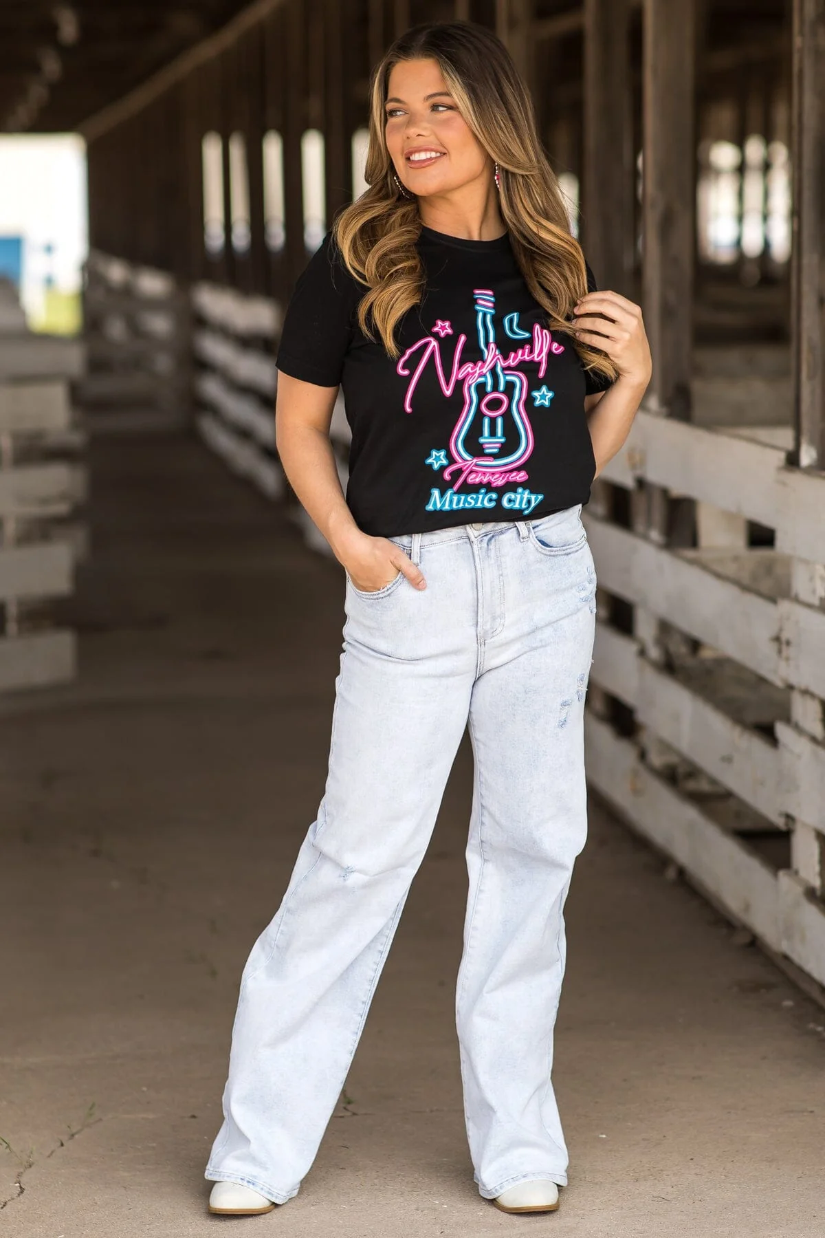 Risen Ultra Light Wash Wide Leg Jeans