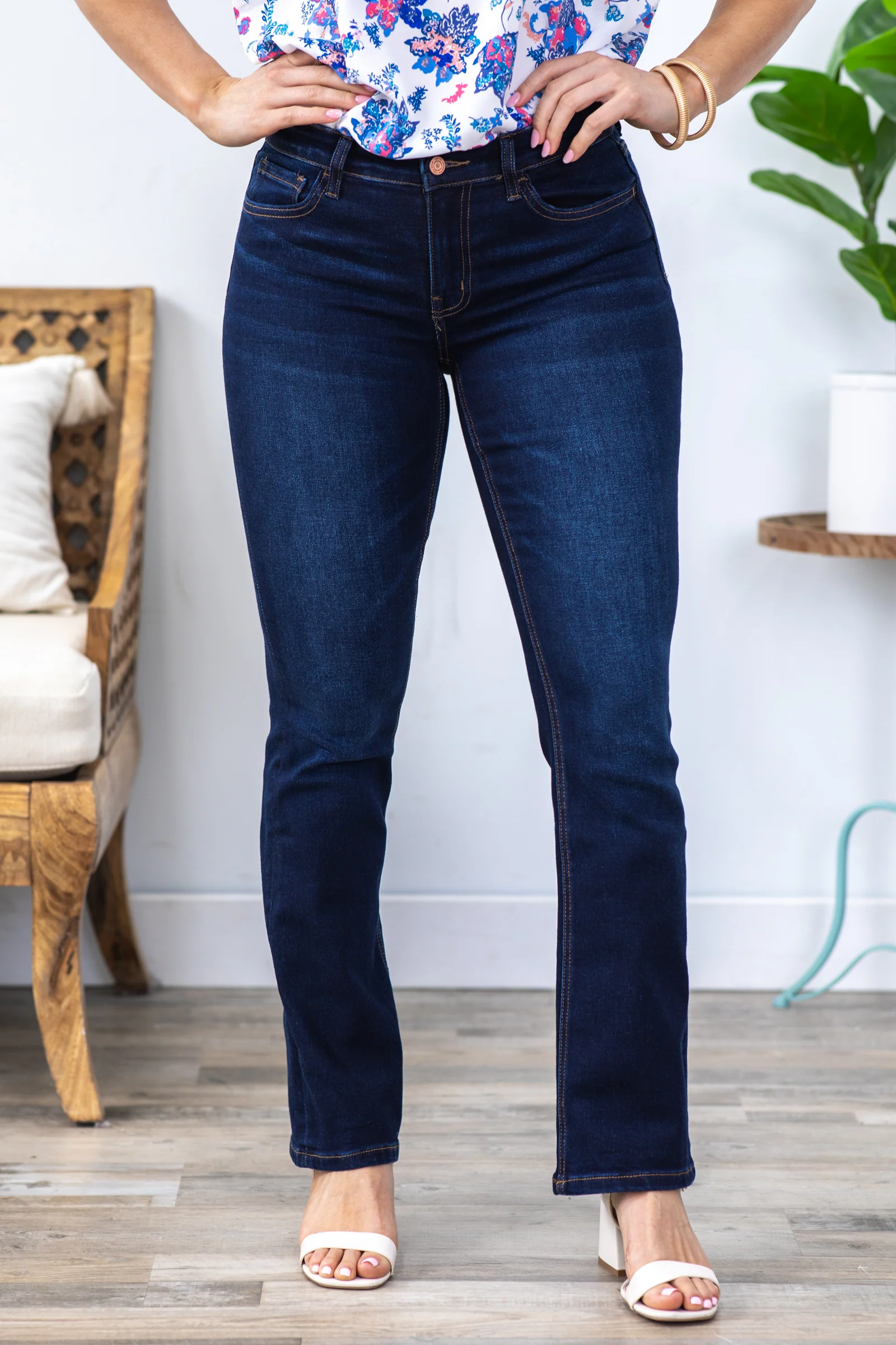 Vervet Dark Mid Rise Bootcut Jeans