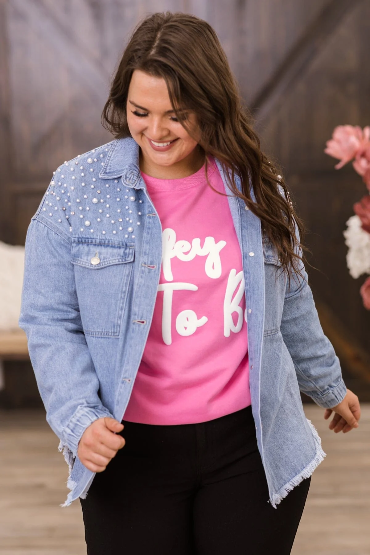 Pink Wifey To Be Graphic Sweatshirt